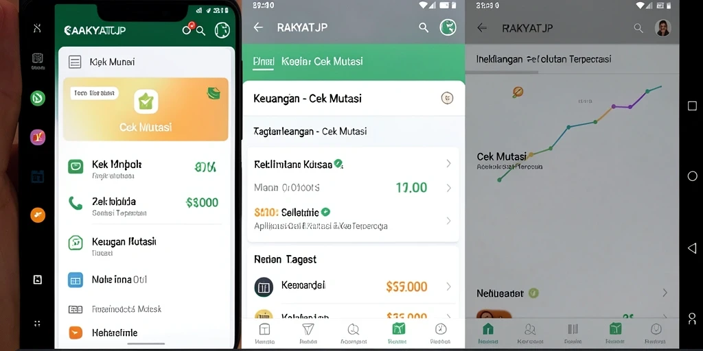 Antarmuka RAKYATJP menampilkan ringkasan mutasi keuangan pengguna.
