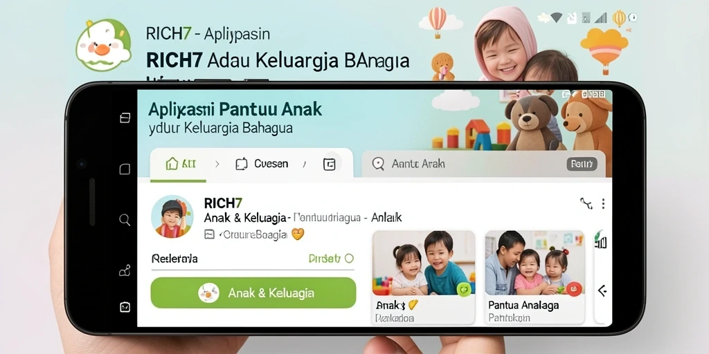 Antarmuka RICH7 menampilkan fitur Pantau Anak dengan jelas dan menarik.