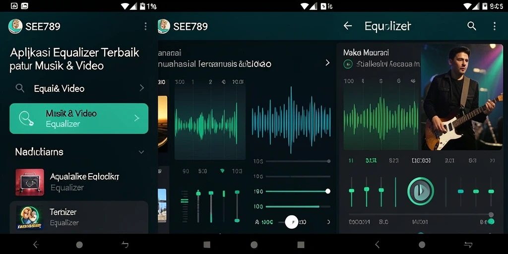 Antarmuka SEE789 menampilkan kontrol Equalizer yang intuitif dan menarik.