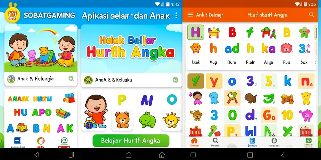 Tampilan antarmuka SOBATGAMING dengan fungsi belajar yang interaktif.