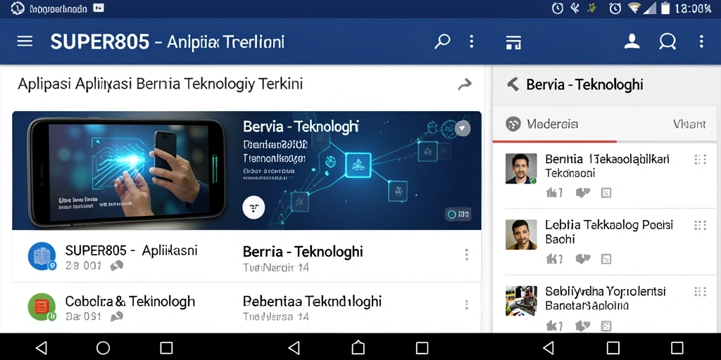 Antarmuka sederhana dan fungsional SUPER805 untuk berita teknologi.