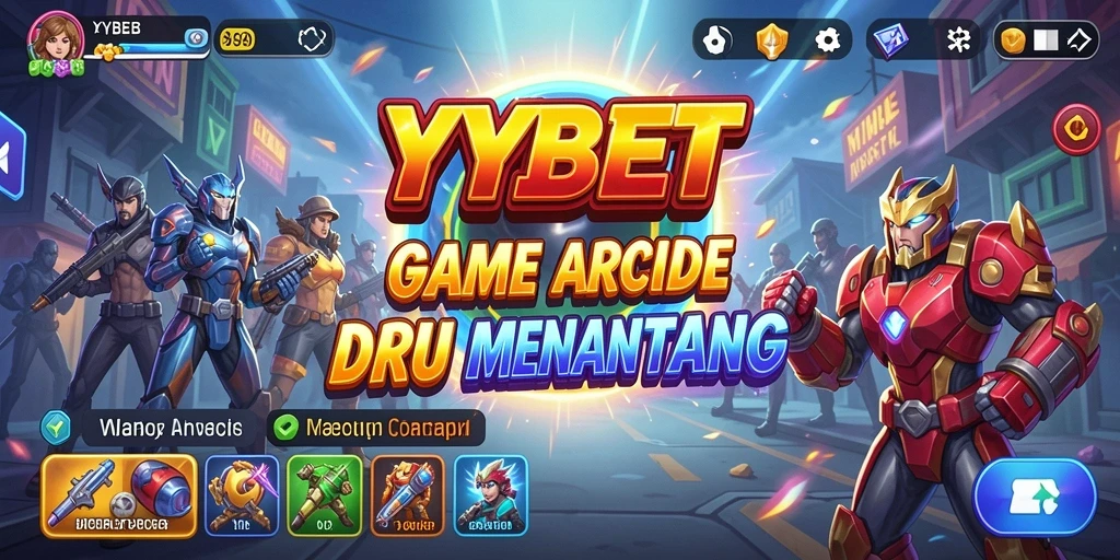 Tampilan antarmuka utama YYBET dengan elemen Arcade yang menarik.
