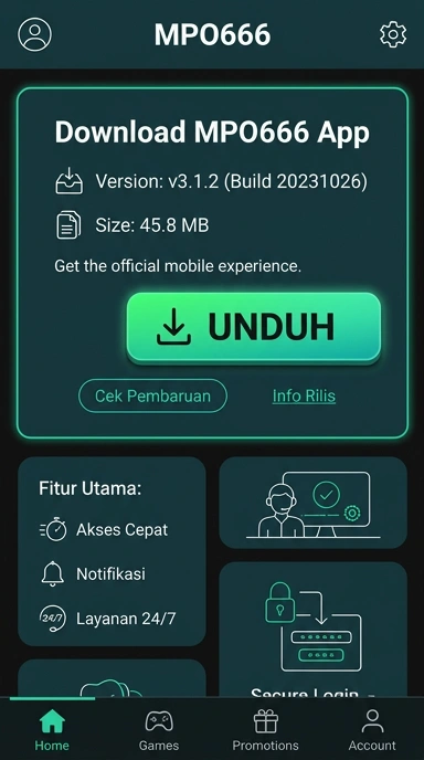 Tampilan halaman APK mpo666