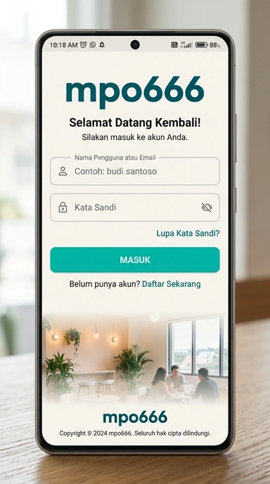 Tampilan halaman login mpo666